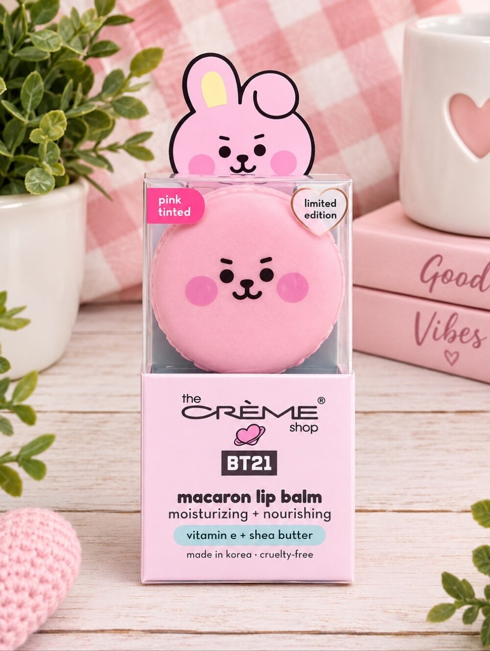 The Creme Shop X Baby Bt21 Macaron Lip Balm - White Peach